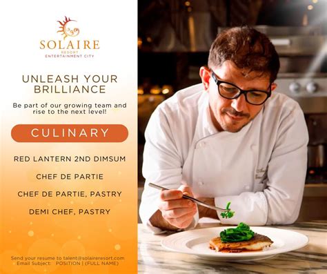 talent@solaireresort.com|Be part of our growing team .